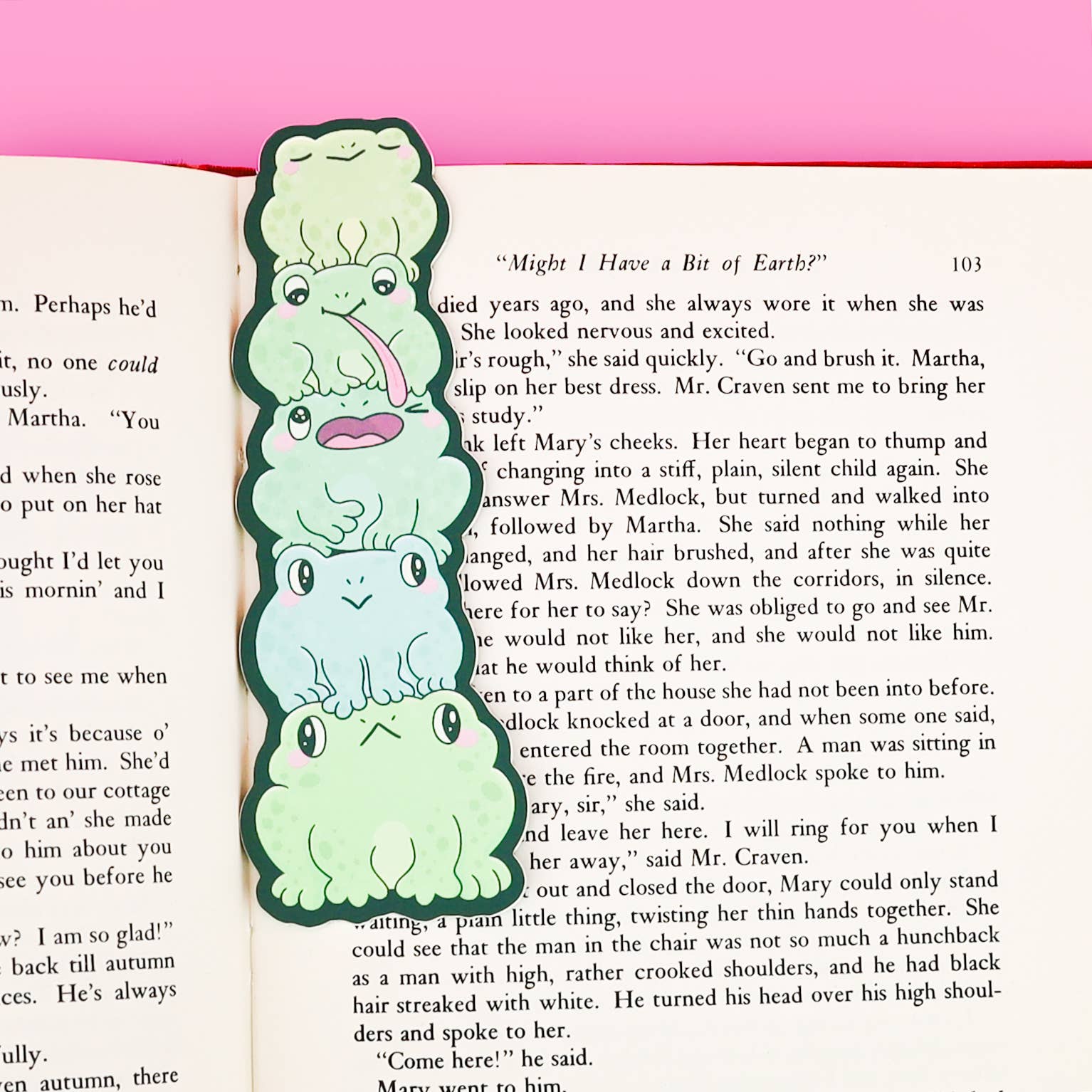 Frog Stack Double-Sided Bookmark