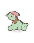 Dinosaur With Book Vinyl Sticker