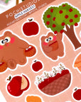 Apple Harvest Bear Sticker Sheet