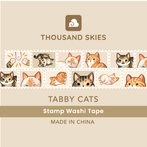 Tabby Cats Stamp Washi Tape