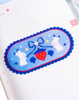Transparent Strawberry Bunnies Vinyl Sticker