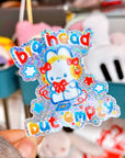 Big Head But Empty Bunny Glitter Sticker