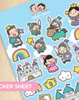 Magic Castle Knights and Princesses Sticker Sheet