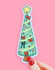 Christmas Tree Kitty Bookmark