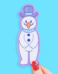 Chilly Snowman Winter Bookmark