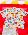 Big Head But Empty Bunny Glitter Sticker