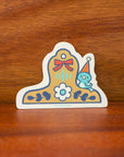 Holographic Blue Bird Brass Clip Vinyl Sticker