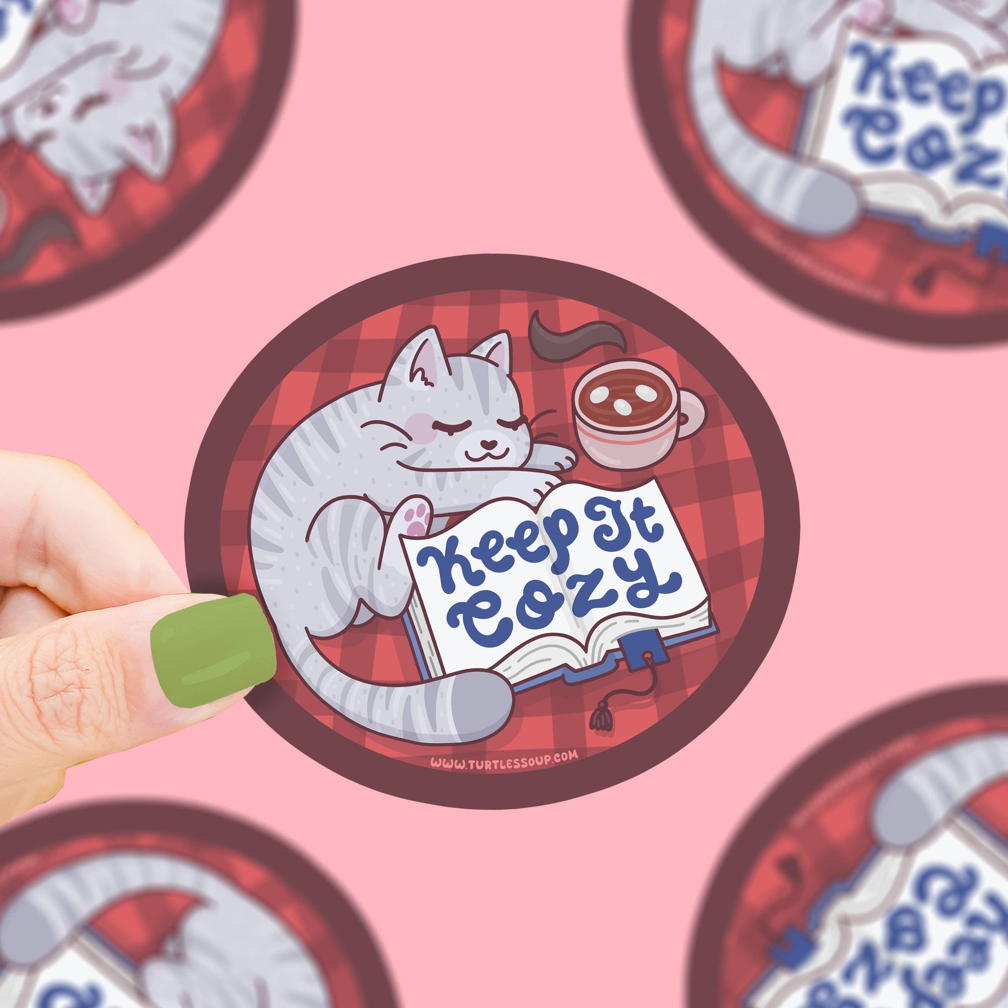 Keep It Cozy Christmas Cat Vinyl Sticker