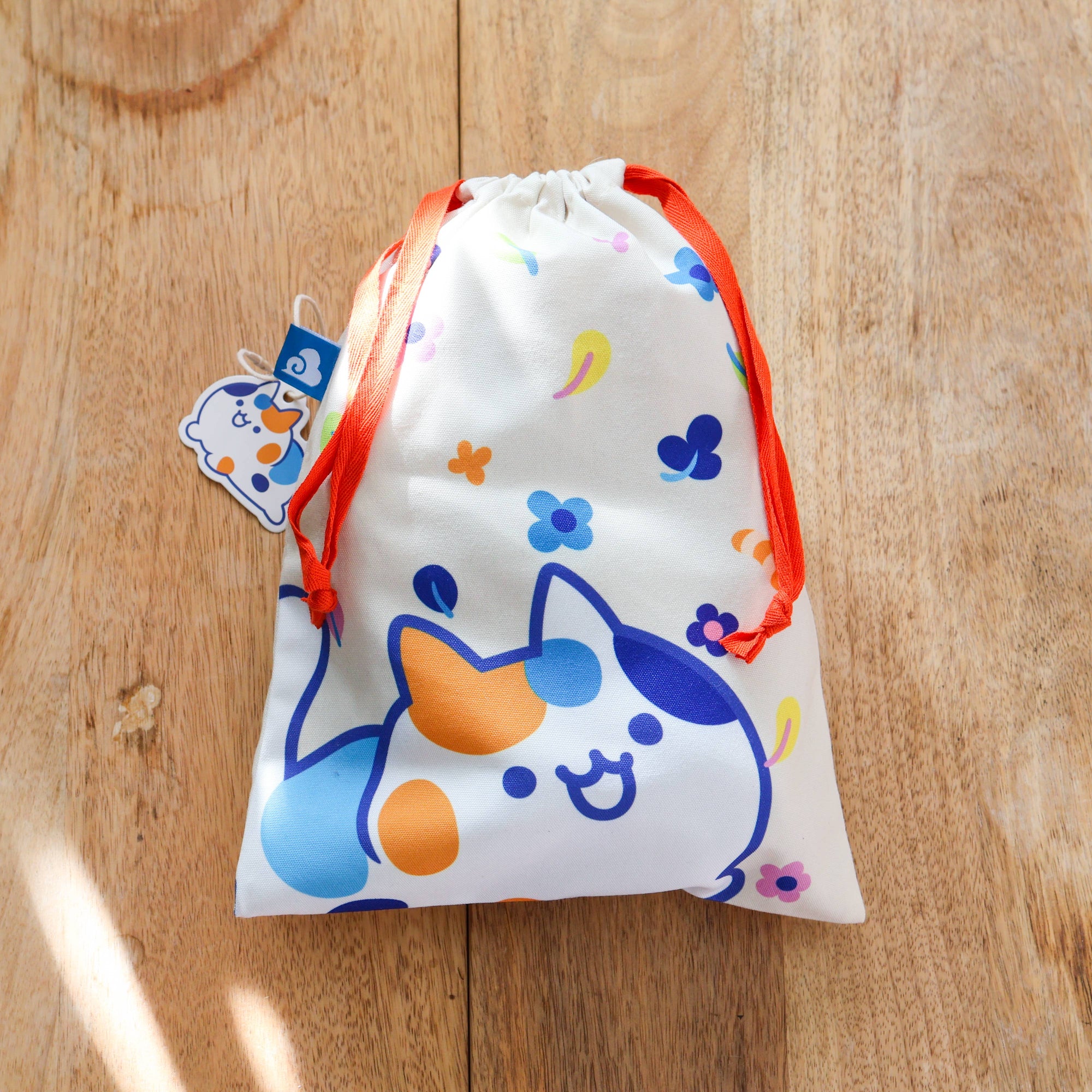 Drawstring Pouch Bag - Floral Calico