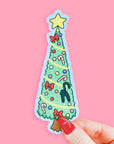 Christmas Tree Kitty Bookmark