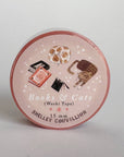 Pink Cats & Books Washi Tape
