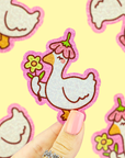 Flower Goose Vinyl Sticker