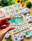 Life Happens, Coffee Helps Vinyl Sticker
