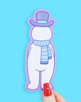 Chilly Snowman Winter Bookmark