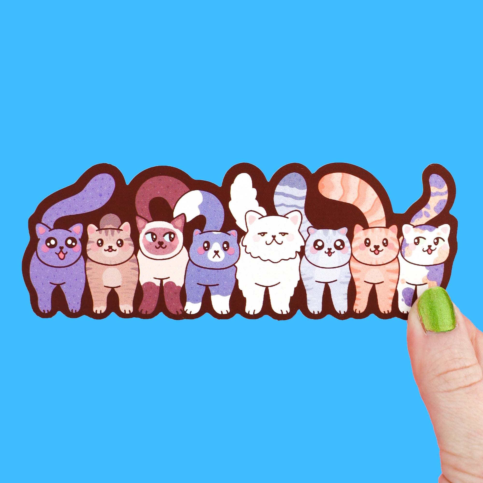 Pastel Parade Double-Sided Cat Bookmark