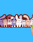 Pastel Parade Double-Sided Cat Bookmark