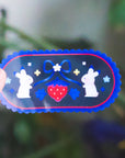 Transparent Strawberry Bunnies Vinyl Sticker