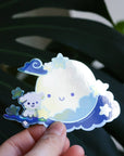 Holographic Fluffy and the Moon Vinyl Sticker