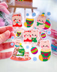 Happy Holidays Christmas Bears Sticker Sheet