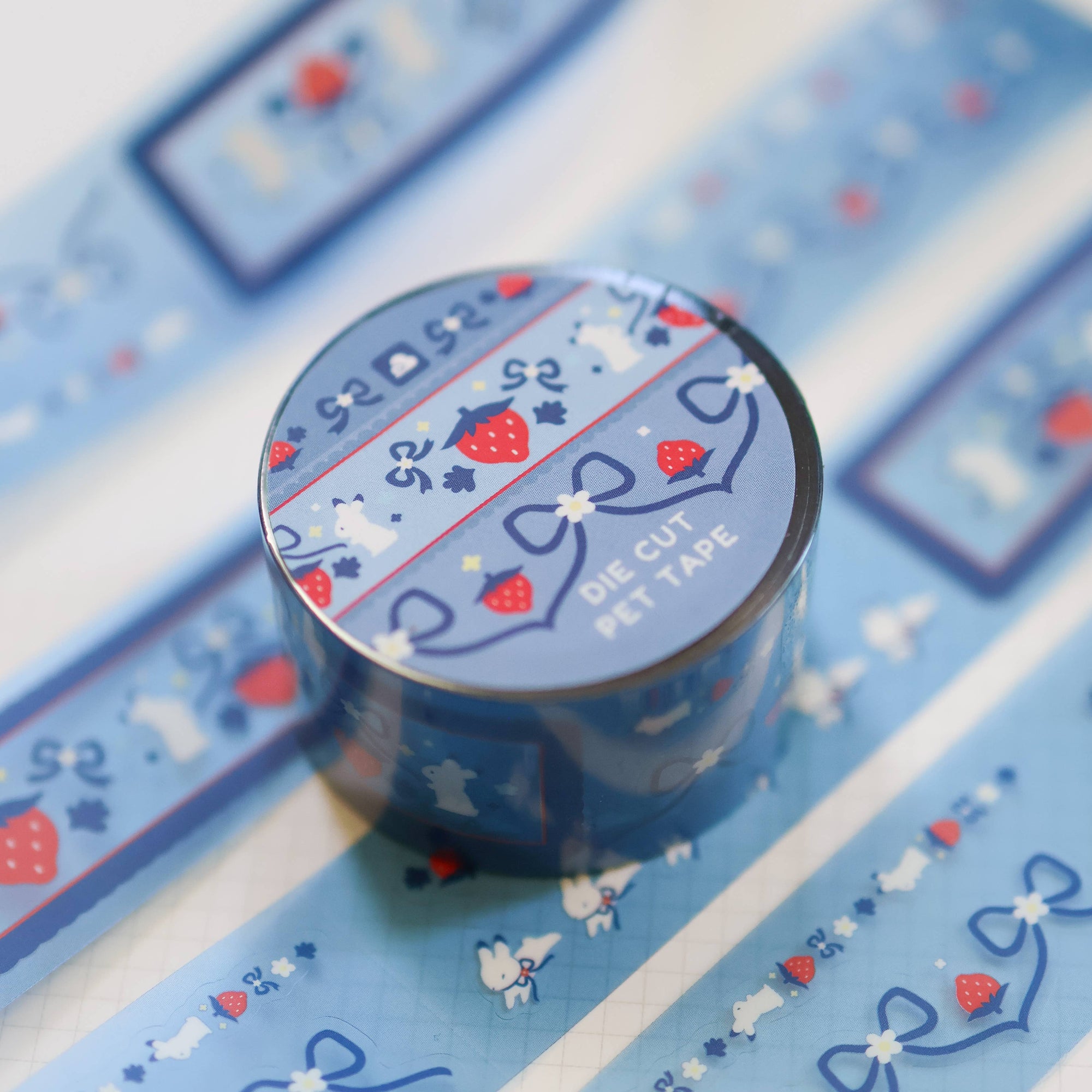 Kiss Cut PET Tape - Strawberry Bunnies