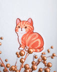 Red Marble Classic Tabby Cat Vinyl Sticker