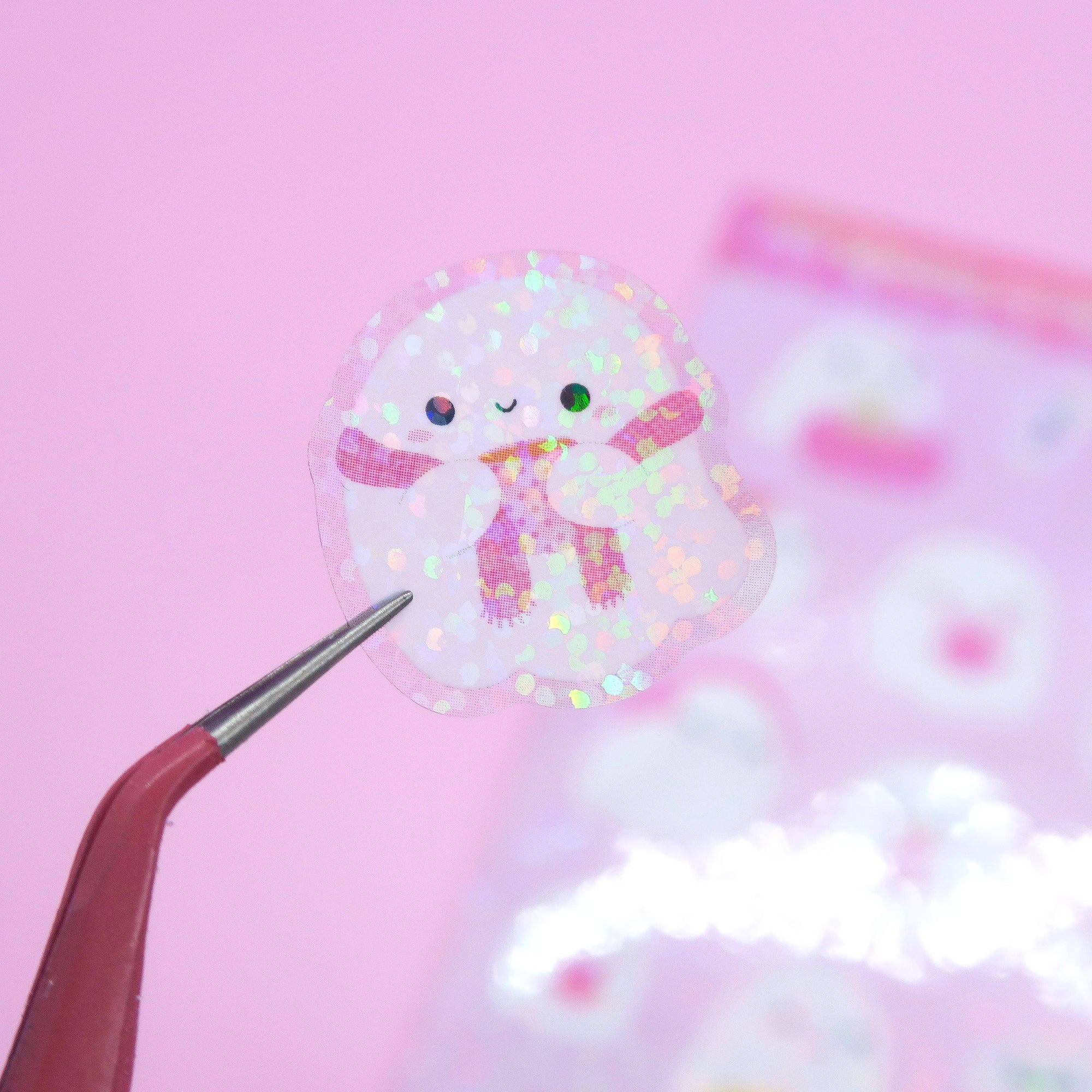 Pink Ghosties Holographic Sticker Sheet