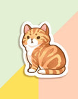 Red Marble Classic Tabby Cat Vinyl Sticker
