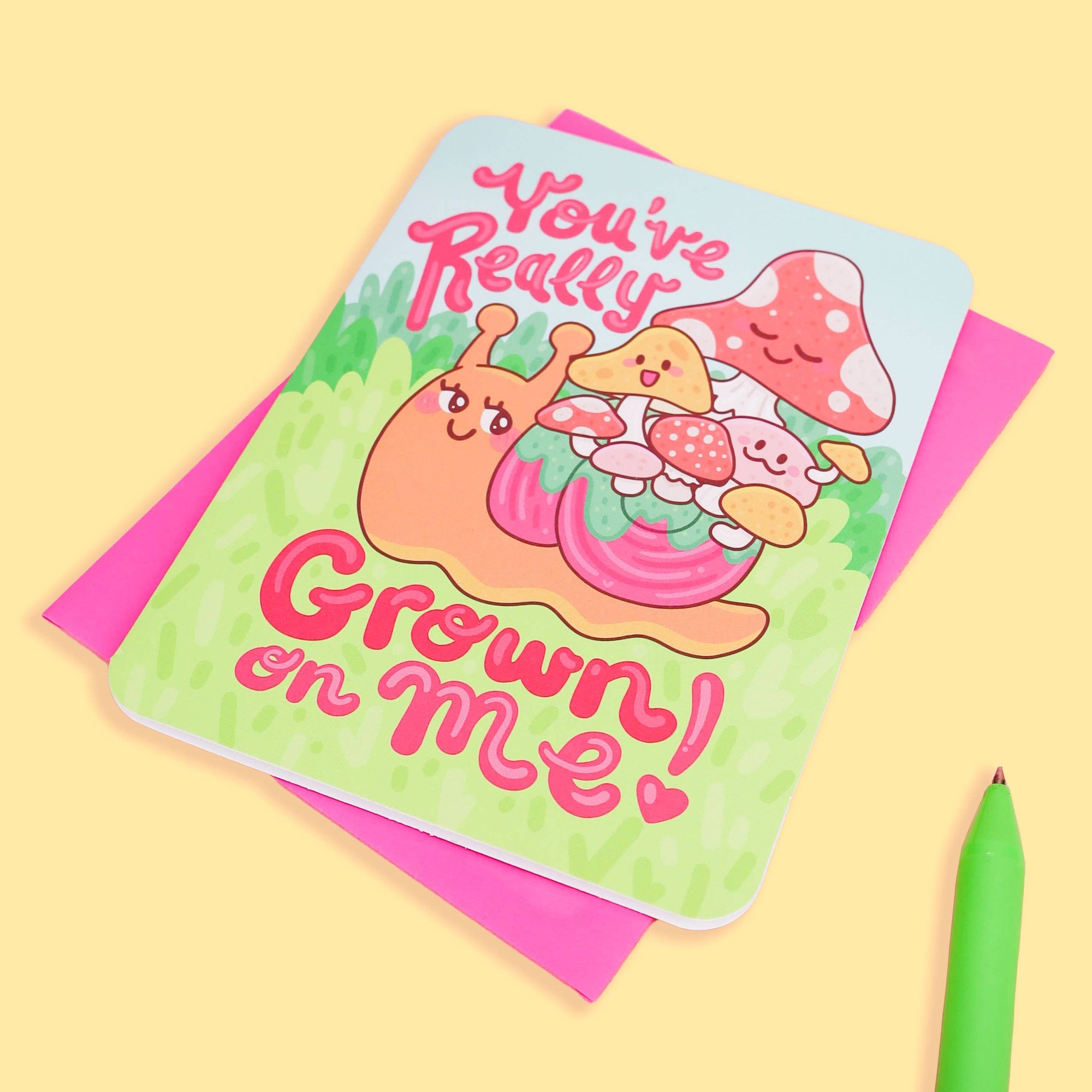 You’ve Grown On Me Snail & Mushrooms Love Card