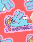 I Heart Spicy Books Bunny Vinyl Sticker