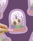 Cat Skull Terrarium Vinyl Sticker