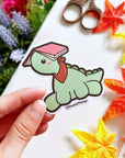 Dinosaur With Book Vinyl Sticker