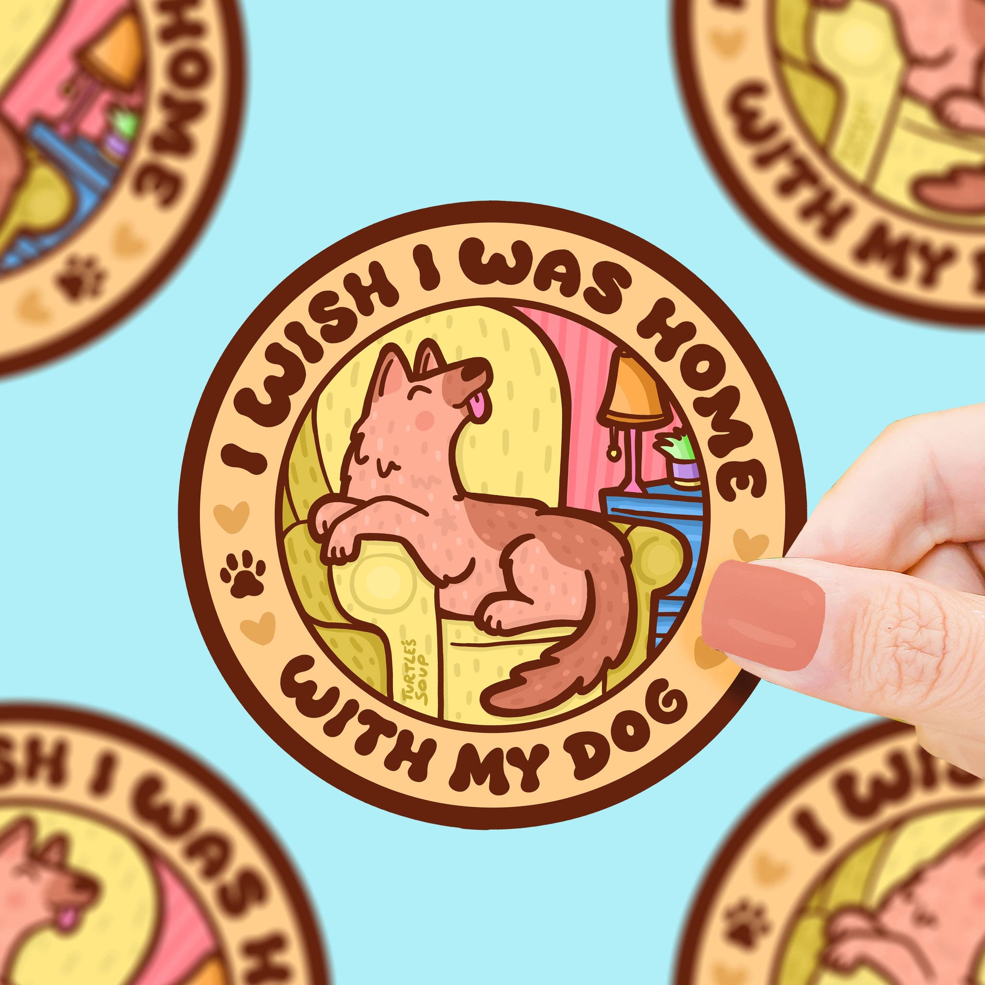 I Wish I Was Home With My Dog Vinyl Sticker