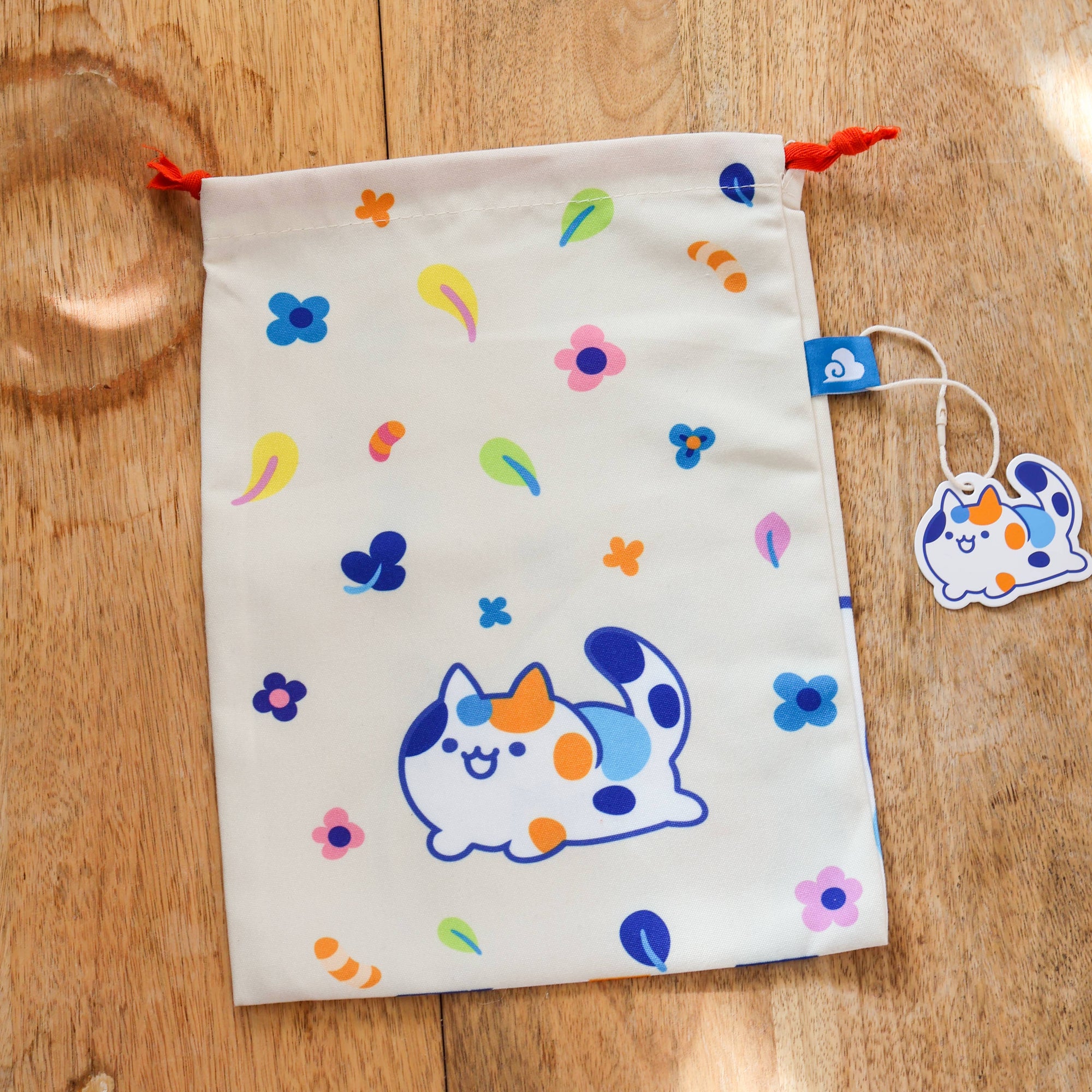 Drawstring Pouch Bag - Floral Calico