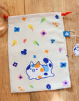 Drawstring Pouch Bag - Floral Calico