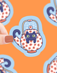 Teapot Kitty Tea Cat Vinyl Sticker
