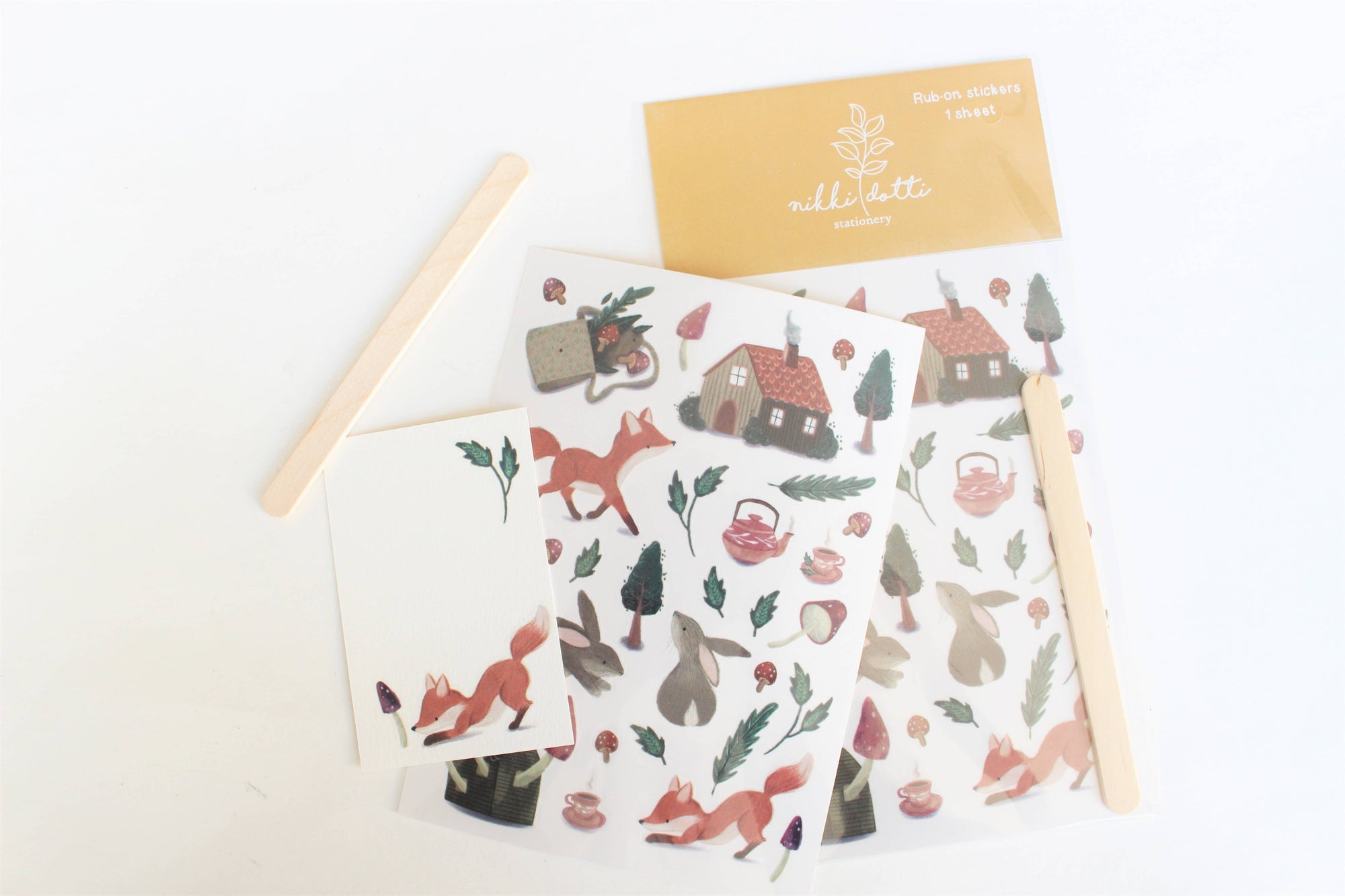 Woodland Rub-On Sticker Sheet