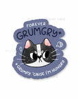 Forever Grumgry Vinyl Sticker - Tuxedo Cat