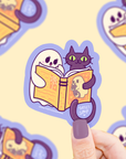 Kitty and Ghost Reading Besties Sticker