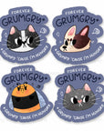 Forever Grumgry Vinyl Sticker - Tuxedo Cat