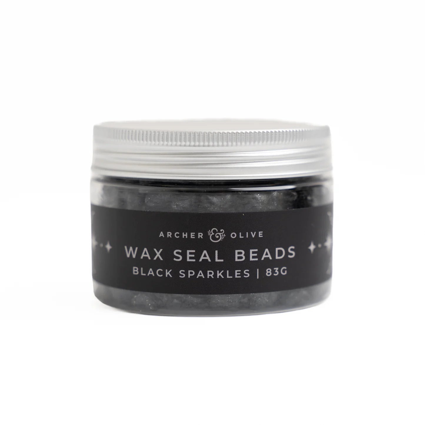 Black Sparkles Wax Seal Beads