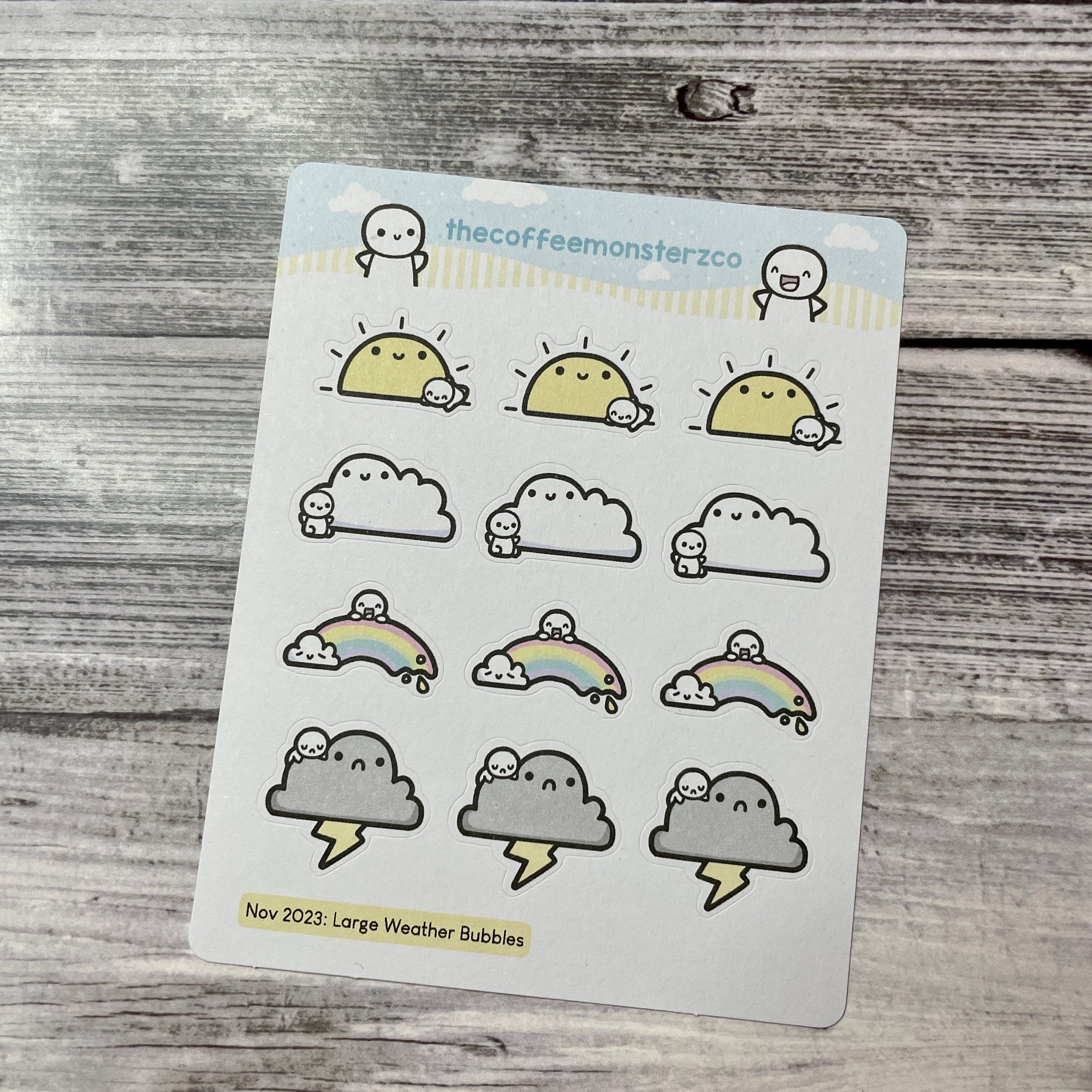 Large Weather Bubbles Sticker Sheet