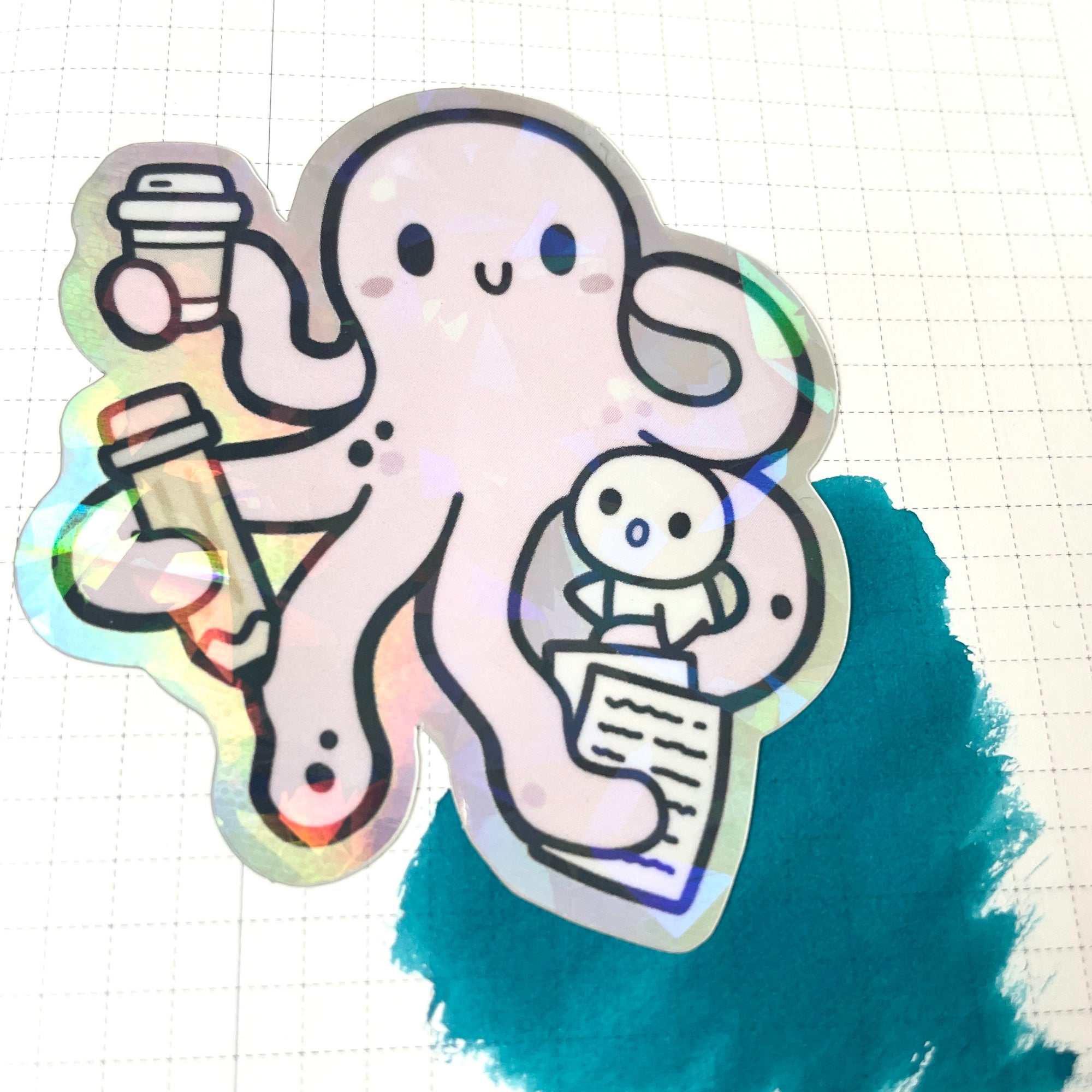 Busy Octopus Vinyl Sticker