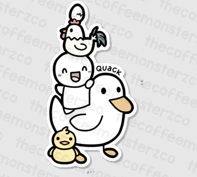 Ducks in a Stack Vinyl Sticker