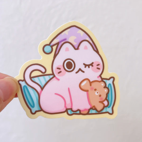 Bedtime cat sticker