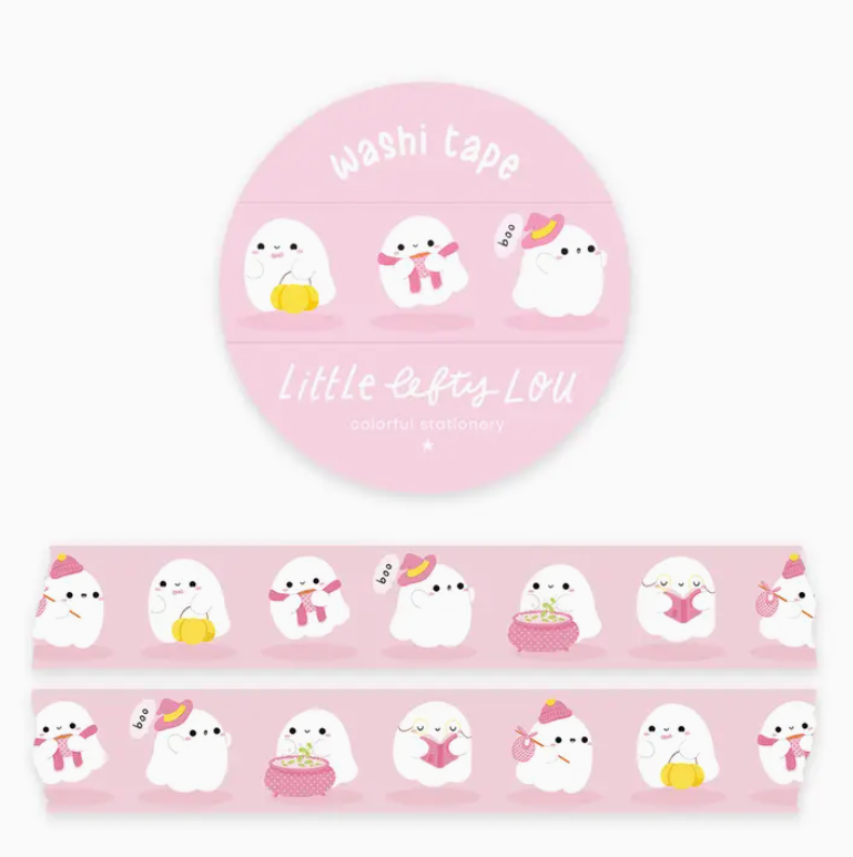 Creepin' It Cozy Pink Ghost Washi Tape