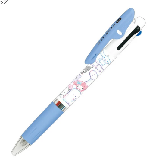 Sanrio × Obakenu × CRUX Navy – 3-Colour Ballpoint Pen (0.5 mm)