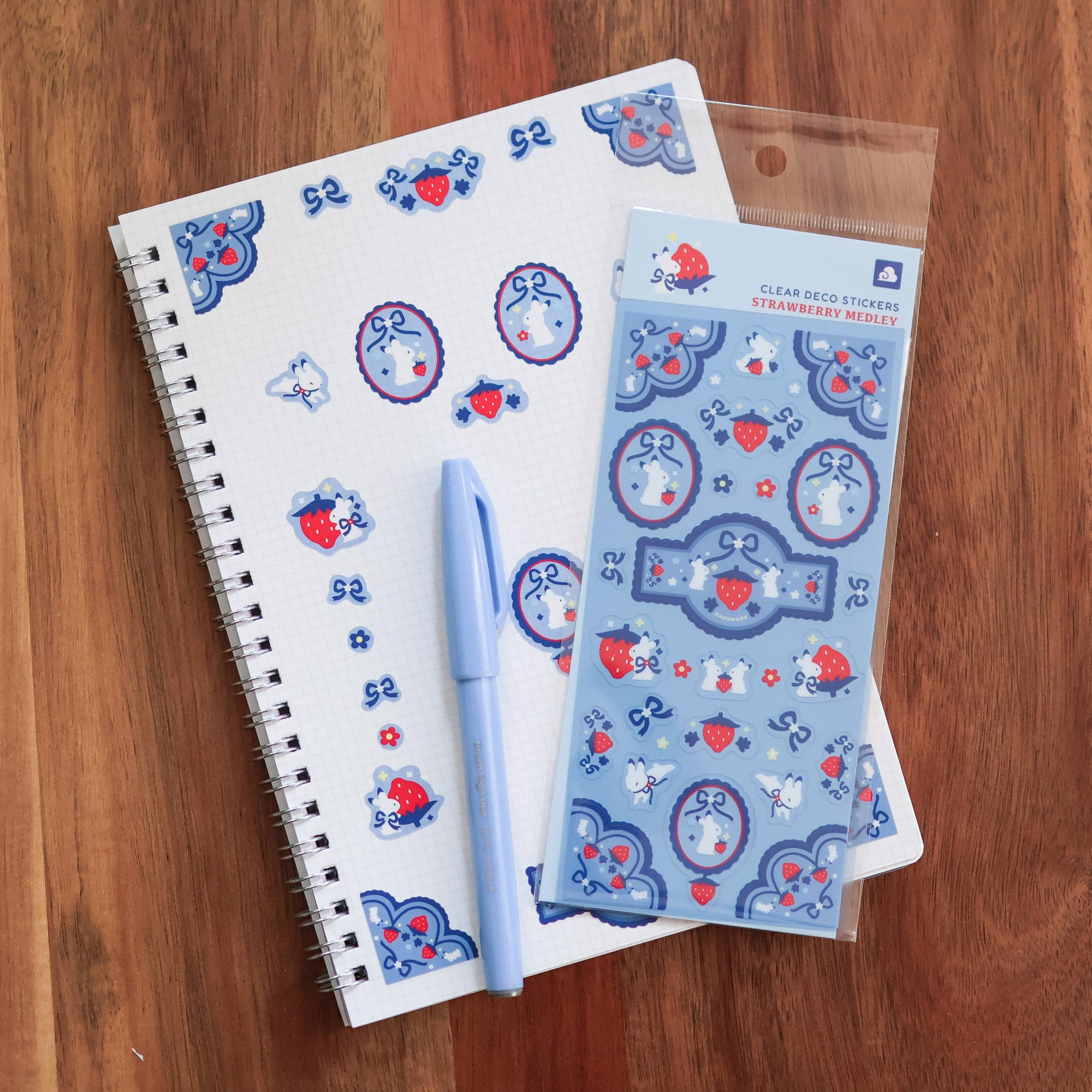 Strawberry Medley Clear Sticker Sheet