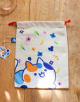 Drawstring Pouch Bag - Floral Calico