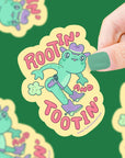 Rootin' and Tootin' Funny Frog Vinyl Sticker