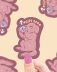 Sips Tea Pup Vinyl Sticker